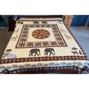 Quilt- African Safari Theme Handmade 90"x90" Bedspread Comforter Blanket